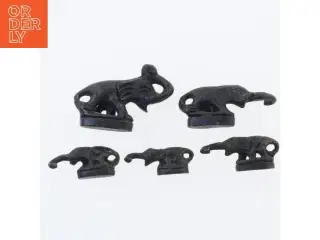 Bronze Opiumsvægte elefanter (str. 5,5x4 - 4x1,5 cm)