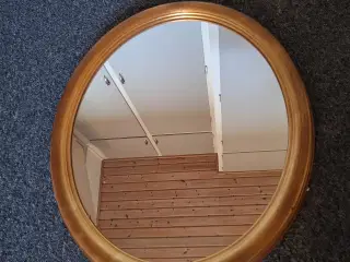 Guldspejl, stort , ovalt 56 x 67 cm.