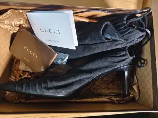 Gucci Black Suede Stilettos Pelle S Cuoio Nero C39