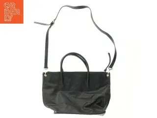 Sort håndtaske med skulderrem (str. 27x39,5 cm)