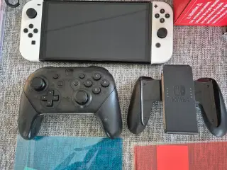 Nintendo Switch Oled + Spil og Tilbehør