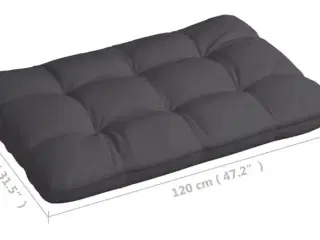 Pallehynde 120x80x12 cm stof antracitgrå