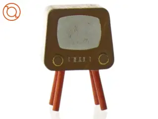 Ældre Træ TV til dukkehus (str. 6 x 4 cm)