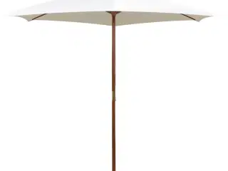 Parasol 270x270 cm træstang cremehvid