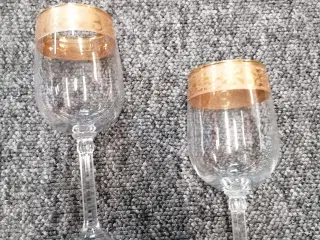 Vintage krystalglas 24karat guld