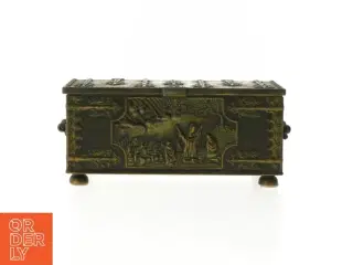 Dekorativ metalæske (str. 19x9,5 cm)