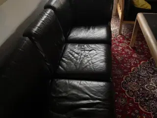 Lædersofa gruppe 3+2 personers sofa