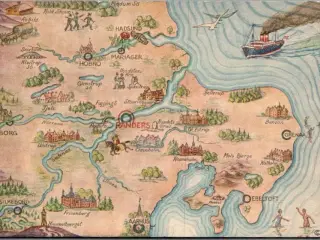 Se Jylland fra Randers - Postkort - Ubrugt