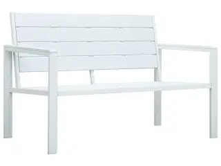 Havebænk 120 cm HDPE trælook hvid