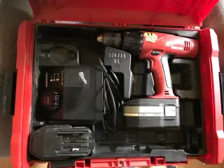 Skruemaskine Milwaukee 2 Batteri, Oplader, Kuffert