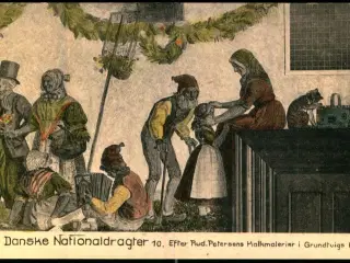 Danske Nationaldragter - 10 - R. Petersens Kalkmalerier i Grundtvigs Hus - V. Tryde - Ubrugt