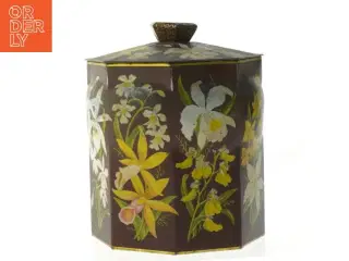 Dekoreret dåse med låg fra Bisca (str. 13x12 cm)