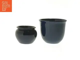 Sæt med to blå potter (str. Ø 11,5 & 8 cm)