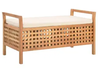 Opbevaringsbænk 93 x 49 x 49 cm massivt valnøddetræ