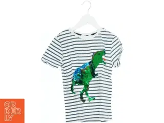Stribet t-shirt med dinosaurmotiv i palietter fra H&M (str. 140)
