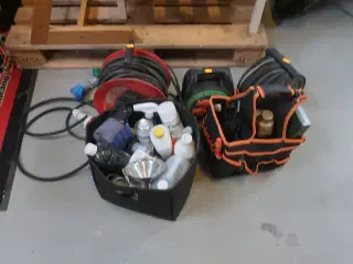 3 stk. kabelruller, taske m.m.