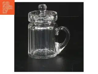 Retro Glas sennepskrukke  med låg (str. 8 cm)