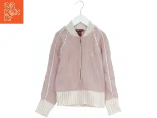 Lyserød cardigan med lynlås fra H&M (str. 128)