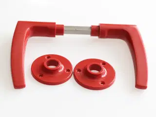 Retro røde dørhåndtag/dørgreb i plastik