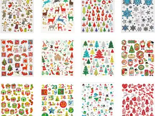 Stickershæfte, jul, ark 15x16,5 cm, 12ark/ 1 pk.