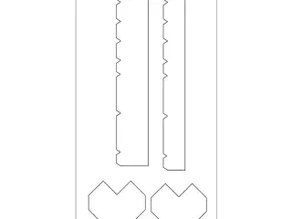 Skæreskabelon, hjerteboks, str. 15,2x30,37 cm, tykkelse 15 mm, 1 stk.