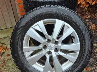 Originale Peugeot alufælge m. 2 nye vinterdæk