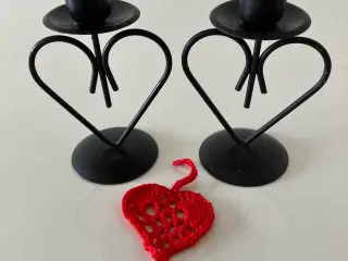 2 Hjerte Lysestager