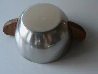 Retro skål rustfri stål med træhanke
