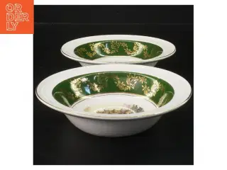 Vintage porcelænstallerkener med skibsmotiver fra Royal Alpha (str. Ø 16,5x3 cm)