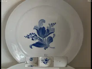 Fattigmands blå blomst tallerkener 