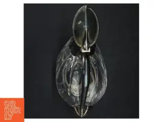 Vintage glas karaffel med metalhåndtag (str. 26x18 cm)