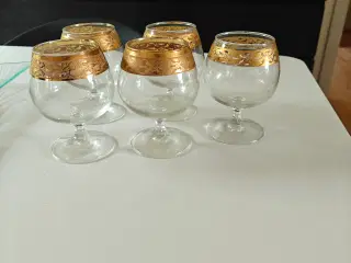 Cognac glas med guldkant 