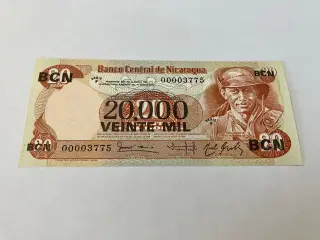 20000 Cordobas on 20 Cordobas Nicaragua 1984