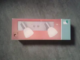 Lampe i stål og glas