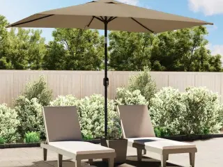 Parasol med metalstang 300x200 cm gråbrun
