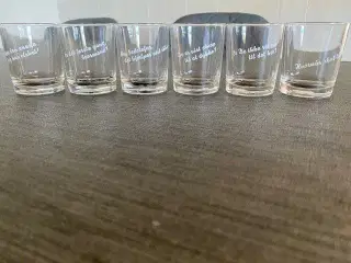 6 glas med tekst