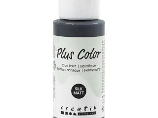 Plus Color Hobbymaling Sort 60ml - Vandbaseret Kvalitet