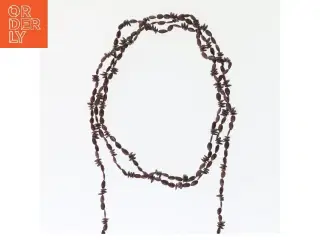 Lang halskæde med brune perler (str. 140 cm)