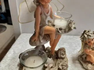 Lysestager 2 stk med engle