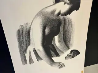 litografi signeret “Sikker Hansen” 