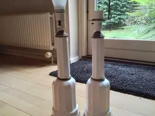 Herberg bordlamper, hvid u. ledninger. Højde 46 cm