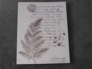 Vintage papirark med botanisk tryk og tekst