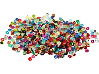 Runde pailletter 6 mm - 100 g til kreative projekter