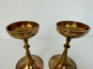 Et sæt retro messing stager