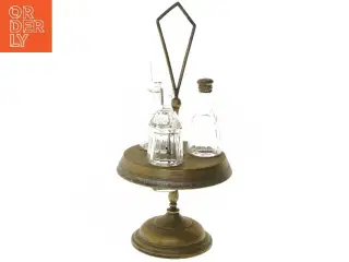 Antik karafelholder med glasflasker (str. 35 cm)