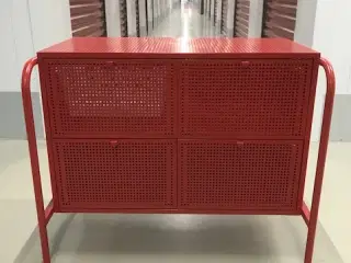 Rødt metalskab med 4 skuffer (Ikea)