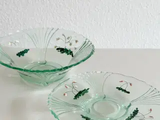 Skål og fad m bemaling, sæt, NB