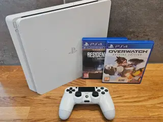 PlayStation 4 Slim 500GB Hvid + 2 spil