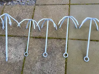 Helt nye anker 2 Stk. 3 kg. og 4 Stk. 2 Kg