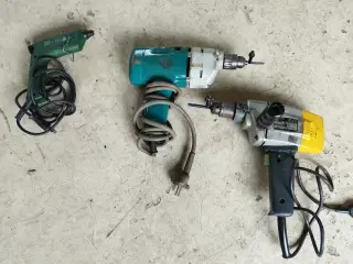 2 boremaskiner og limstift